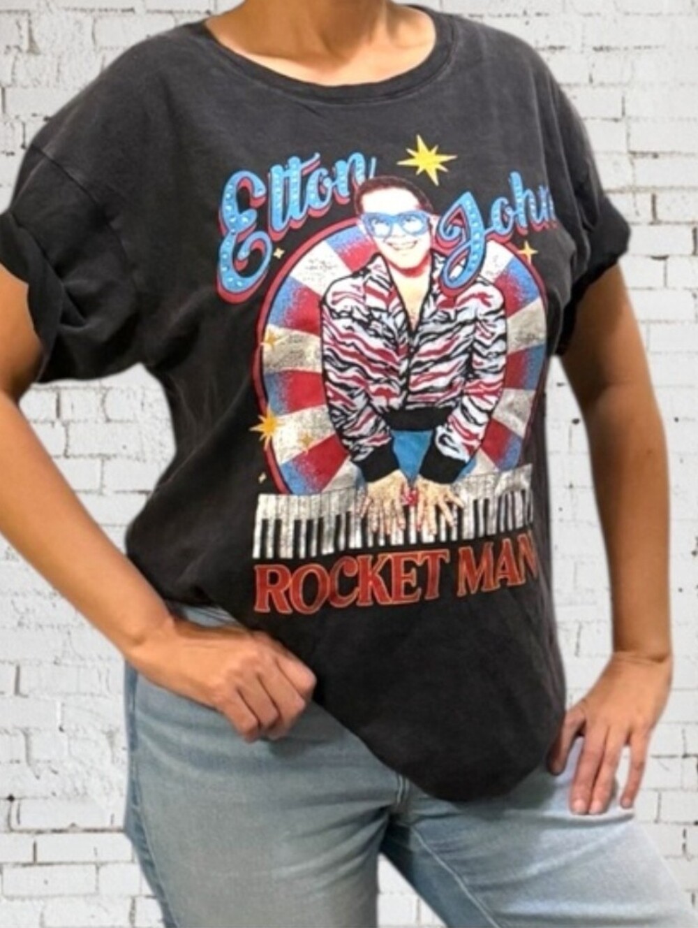 Elton John Rocket Man Artsy Graphic Tee